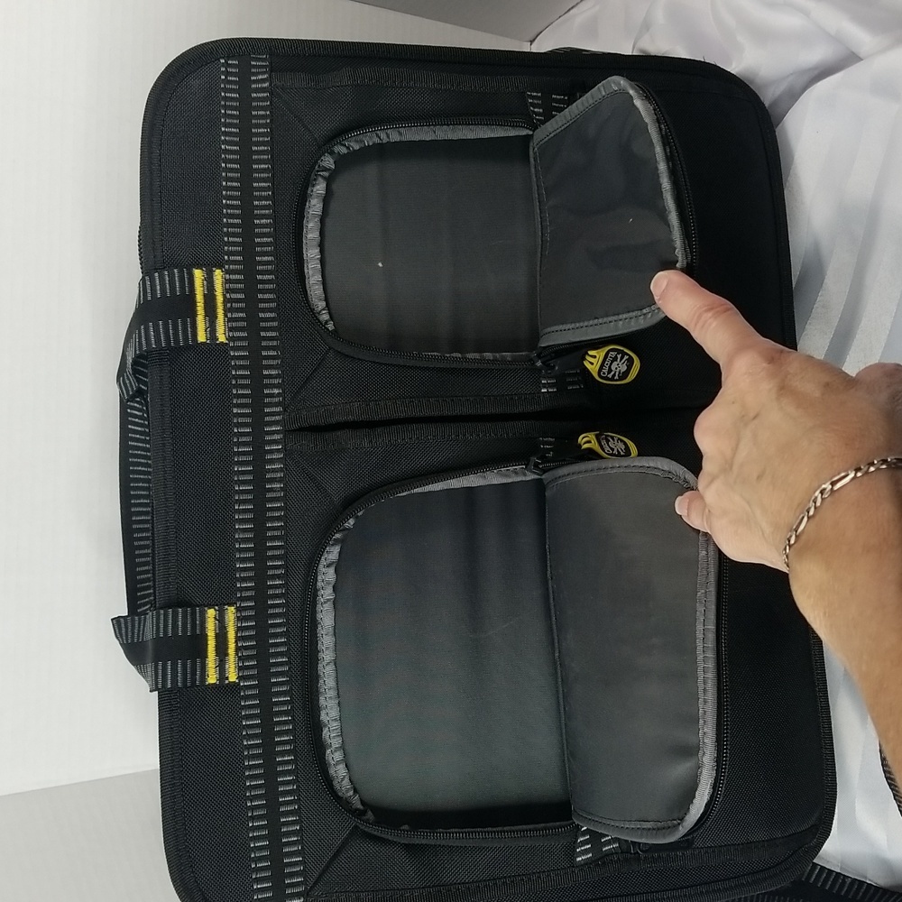 CALCUTTA BRIEFCASE/TRAVEL BAG LABTOP BAG IN BLACK CANVAS - Picture 7 of 8
